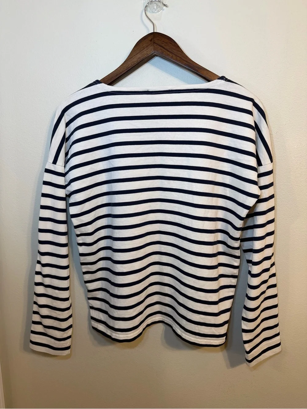 J.Crew Striped Lip Print Long Sleeve Tee Shirt Top Small